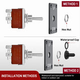 Nilight Reverse Polarity Toggle Switch Heavy Duty Momentary Waterproof 4 Pin 3 Position (ON)-Off-(ON) DPDT 12V DC 30A with Up-Down Mounting Panel and Weatherproof Cap for Marine Boat Automotive, view 3