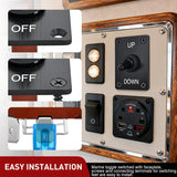 Nilight Reverse Polarity Toggle Switch Heavy Duty Momentary Waterproof 4 Pin 3 Position (ON)-Off-(ON) DPDT 12V DC 30A with Up-Down Mounting Panel and Weatherproof Cap for Marine Boat Automotive, view 4