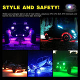 Nilight LED RGB Rock Lights Bluetooth Underglow Multicolor Neon (4 Pods), view 3