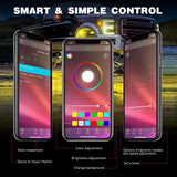 Nilight RGB LED Rock Lights Kit 6PCS Bluetooth App Control Multicolor | Magnetic Base Underglow Neon Light Pods IP68 Waterproof Flashing Music Mode for Truck ATV UTV RZR SUV, view 5