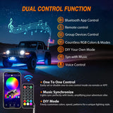 Nilight RGB LED Whip Light 1PC 4FT Spiral Antenna Whips | APP and Remote Control with DIY Chasing Patterns Brake Reverse Functions and Spring Base for ATV UTV RZR Can Am and Jeep, view 3