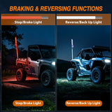 Nilight RGB LED Whip Light 1PC 5FT Spiral Antenna Whips | APP and Remote Control with DIY Chasing Patterns Brake Reverse Functions and Spring Base for ATV UTV RZR Can Am and Jeep, view 4