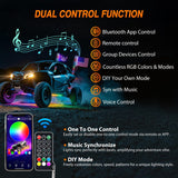 Nilight RGB LED Whip Light 2PCS 3FT Spiral Antenna Whips | APP and Remote Control with DIY Chasing Patterns Turn Signal Brake Reverse Functions and Spring Base for ATV UTV RZR and Jeep, view 3