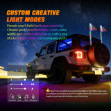 Nilight RGB LED Whip Light 2PCS 3FT with 4 Rock Lights Combo | APP and Remote Control with DIY Chasing Patterns Turn Signal Brake Reverse Functions and Spring Base for ATV UTV RZR and Jeep, view 4