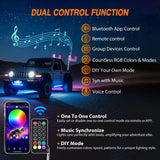 Nilight RGB LED Whip Light 2PCS 4FT Spiral Antenna Whips | APP and Remote Control with DIY Chasing Patterns Turn Signal Brake Reverse Functions and Spring Base for ATV UTV RZR and Jeep, view 3