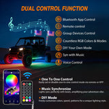Nilight RGB LED Whip Light 2PCS 5FT Spiral Antenna Whips | APP and Remote Control with DIY Chasing Patterns Turn Signal Brake Reverse Functions and Spring Base for ATV UTV RZR and Jeep, view 3