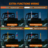Nilight RGB LED Whip Light 2PCS 5FT Spiral Antenna Whips | APP and Remote Control with DIY Chasing Patterns Turn Signal Brake Reverse Functions and Spring Base for ATV UTV RZR and Jeep, view 4