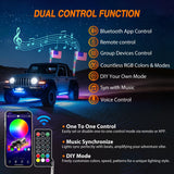 Nilight RGB LED Whip Light 2PCS 6FT Spiral Antenna Whips | APP and Remote Control with DIY Chasing Patterns Turn Signal Brake Reverse Functions and Spring Base for ATV UTV RZR and Jeep, view 3