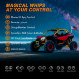 Nilight RGB Whip Light 1PC 3FT Lighted Antenna Whips with Remote & App Control DIY Chasing Patterns Brake Reverse Lights for ATV UTV Polaris RZR Can-am Dune Buggy Pickup Trucks Jeep, view 2