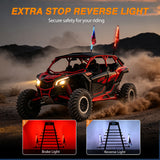 Nilight RGB Whip Light 1PC 3FT Lighted Antenna Whips with Remote & App Control DIY Chasing Patterns Brake Reverse Lights for ATV UTV Polaris RZR Can-am Dune Buggy Pickup Trucks Jeep, view 4