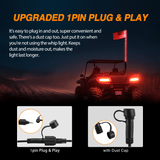Nilight RGB Whip Light 1PC 5FT Lighted Antenna Whips with Remote & App Control DIY Chasing Patterns Brake Reverse Lights for ATV UTV Polaris RZR Can-am Dune Buggy Pickup Trucks Jeep, view 4