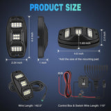 Nilight RGBW LED Rock Lights Kit, 10 Pods 22LED Wide Angle Remote & Bluetooth App Dual Control with Music Modes Multicolor Underglow Neon Wheel Well Light Fit for ATV UTV SUV Offroad Truck RZR Boat, view 2