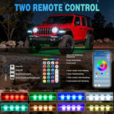 Nilight RGBW LED Rock Lights Kit, 10 Pods 22LED Wide Angle Remote & Bluetooth App Dual Control with Music Modes Multicolor Underglow Neon Wheel Well Light Fit for ATV UTV SUV Offroad Truck RZR Boat, view 5