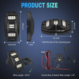 Nilight RGBW LED Rock Lights Kit, 4 Pods 22LED Wide Angle Remote & Bluetooth App Dual Control with Music Modes Multicolor Underglow Neon Wheel Well Light Fit for ATV UTV SUV Offroad Truck RZR Boat, view 2