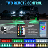Nilight RGBW LED Rock Lights Kit, 4 Pods 22LED Wide Angle Remote & Bluetooth App Dual Control with Music Modes Multicolor Underglow Neon Wheel Well Light Fit for ATV UTV SUV Offroad Truck RZR Boat, view 5