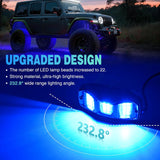 Nilight RGBW LED Rock Lights Kit, 6 Pods 22LED Wide Angle Remote & Bluetooth App Dual Control with Music Modes Multicolor Underglow Neon Wheel Well Light Fit for ATV UTV SUV Offroad Truck RZR Boat, view 3
