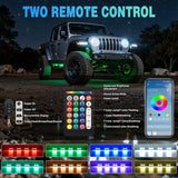 Nilight RGBW LED Rock Lights Kit, 6 Pods 22LED Wide Angle Remote & Bluetooth App Dual Control with Music Modes Multicolor Underglow Neon Wheel Well Light Fit for ATV UTV SUV Offroad Truck RZR Boat, view 5