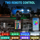 Nilight RGBW LED Rock Lights Kit, 8 Pods 22LED Wide Angle Remote & Bluetooth App Dual Control with Music Modes Multicolor Underglow Neon Wheel Well Light Fit for ATV UTV SUV Offroad Truck RZR Boat, view 5