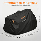 Nilight Riding Lawn Mower Cover 76 Inch, Waterproof Lawn Mower Cover | Fits Mowers up to 76 InchL x 48 InchW x 47 InchH, 420D Heavy Duty Fabric, All-weather & UV Protection, view 2