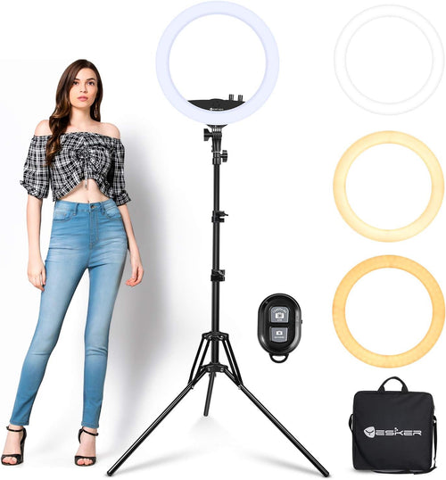 Nilight Ring Light with Tripod Stand, 14 Inch LED Ringlight Kit with Phone Holder Adjustable Color Temperature Circle Lighting, Led Photo Beauty Ring Lights for Camera for Vlog, Makeup, Video Shooting