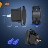 Nilight PD Type C QC 3.0 USB Fast Charge Socket Rocker Switch Style, view 2
