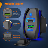 Nilight PD Type C QC 3.0 USB Fast Charge Socket Rocker Switch Style, view 3