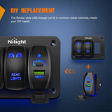 Nilight PD Type C QC 3.0 USB Fast Charge Socket Rocker Switch Style, view 4