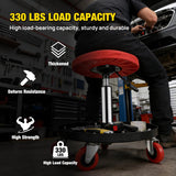 Nilight Rolling Mechanic Stool 330LBS Pneumatic Adjustable Swivel PU Seat | 360° Swivel Casters Steel Tool Tray Waterproof Seat for Garage Auto Repair Shop Workshop Warehouse Heavy Duty Workbench Stool, view 5