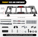 Nilight Roof Rack Cargo Basket with LED Light Bar Compatible with 2007-2026 Wrangler JK JL Unlimited & Gladiator JT 4 Door Hardtop, JKU JLU Luggage Rooftop Storage Carrier, view 2