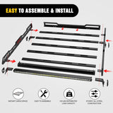 Nilight Roof Rack Cargo Basket with LED Light Bar Compatible with 2007-2026 Wrangler JK JL Unlimited & Gladiator JT 4 Door Hardtop, JKU JLU Luggage Rooftop Storage Carrier, view 6