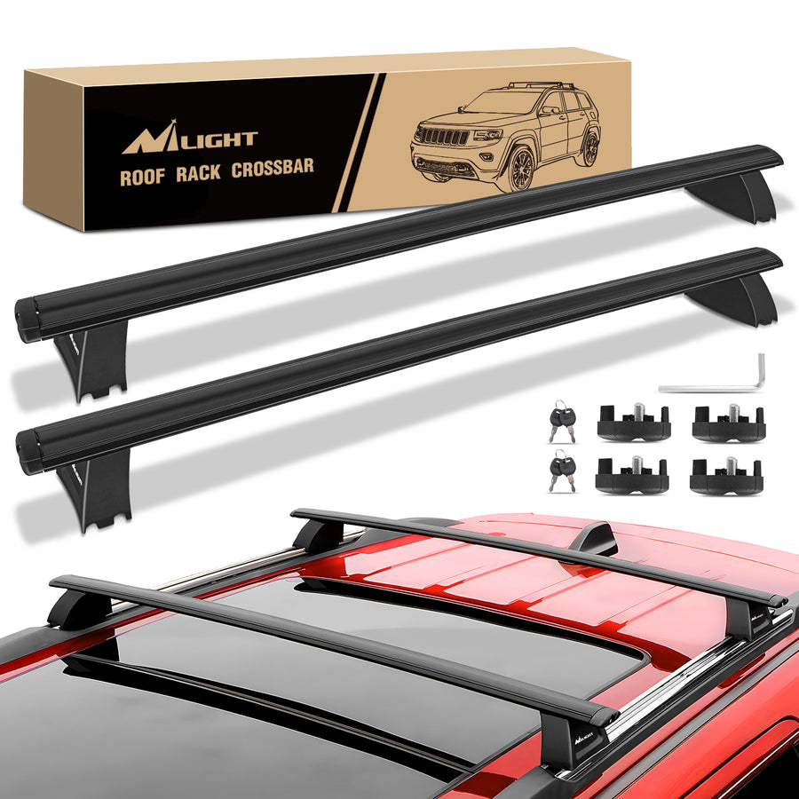 Nilight 2011 2012 2013 2014 2015 2016 2017 2018 2019 2020 2021 Jeep Grand Cherokee Aluminum Anti-Theft Lock Roof Rack Cross Bars