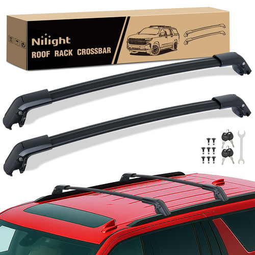 Nilight Roof Rack Cross Bars Compatible with Chevrolet Tahoe Suburban GMC Yukon Cadillac Escalade 2021 22 23 2024, Adjustable Aluminum Car Crossbars for Cargo Carrier Luggage Box Kayak Tent Snowboard