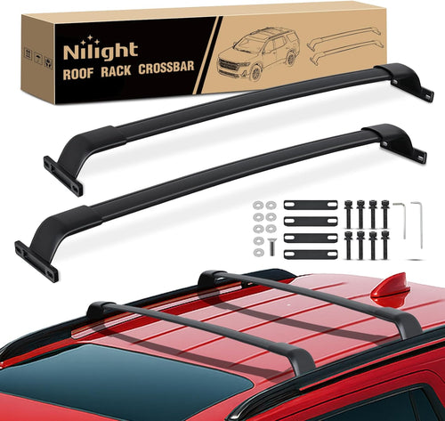 Nilight Roof Rack Cross Bars Compatible with GMC Acadia 2017 18 19 20 21 22 2023 with Side Rails, Adjustable Aluminum Less Wind Noise Car Crossbars for Cargo Carrier Luggage Box Kayak Tent Snowboard