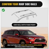 Nilight Roof Rack Cross Bars Compatible with Toyota Highlander 2020 21 22 23 24 2025 with Side Rails, Adjustable Aluminum Less Wind Noise Car Crossbars for Cargo Carrier Luggage Kayak Tent SnowboardX, view 4