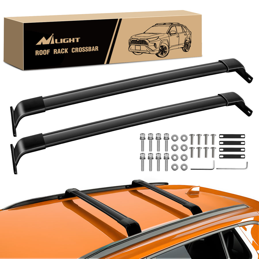 Nilight Roof Rack Cross Bars Fit for Jeep Grand Cherokee L 3-Row 2021-2026 | for Grand Cherokee WL 2-Row 2022-2026 Aluminum Rails Crossbars with Adjustable Length for Rooftop Cargo Tent Carrier Kayak