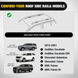 Nilight Roof Rack Cross Bars Fit for Chevrolet Chevy Tahoe Suburban GMC Yukon Cadillac Escalade 2015-2021, Adjustable Aluminum Less Wind Noise Car Crossbars for Cargo Carrier Luggage Box Kayak Tent, view 4