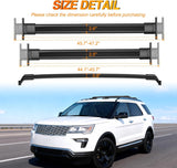 Nilight Roof Rack Cross Bars Fit for Ford Explorer 2016 2017 2018 2019 with Side Rails and Fixed Point, Adjustable Aluminum Car Crossbars for Cargo Carrier Luggage Bike Kayak Rooftop Tent Snowboard, view 3