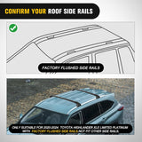 Nilight Roof Rack Cross Bars Fit for Toyota Highlander XLE Limited Platinum 2020 2021 2022 2023,Adjustable Aluminum car Crossbars with Rubber Pad for Cargo Carrier Luggage Bike Kayak Rooftop Snowboard, view 4