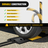 Nilight Rubber Speed Bump, 39.3Inch Heavy Duty 2 Channel Cable Protector Speed Humps for Garage Gravel Roads Asphalt Concrete, 19000 lbs Load Capacity, 2-Pack, view 3