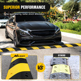 Nilight Rubber Speed Bump, 39.3Inch Heavy Duty 2 Channel Cable Protector Speed Humps for Garage Gravel Roads Asphalt Concrete, 19000 lbs Load Capacity, 2-Pack, view 4