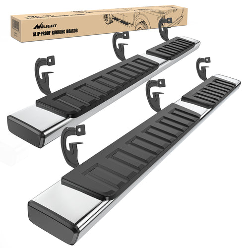 Nilight Running Boards for Ford F-150 2004-2014 Extended Super Cab 6 Inch Side Step Nerf Bars Stainless Steel Silver