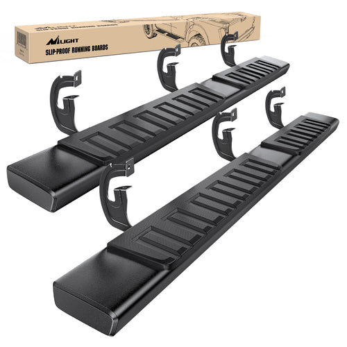 Nilight Running Boards for Ford F-150 2004-2014 Extended Super Cab 6 Inch Side Step Nerf Bars Stainless Steel Black