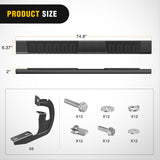 Nilight Running Boards for Ford F-150 2004-2014 Extended Super Cab 6 Inch Side Step Nerf Bars Stainless Steel Black, view 2