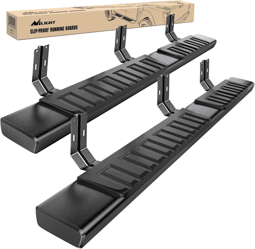 Nilight Running Boards for 1999-2016 Ford F250 F350 Super Duty/Extended Cab 2 Full-Size Door & 2 Half-Size Door 6 Inch Side Step Nerf Bars Stainless Steel Black