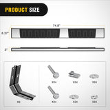 Nilight Running Boards for 1999-2016 Ford F250 F350 Super Duty/Extended Cab 2 Full-Size Door & 2 Half-Size Door 6 Inch Side Step Nerf Bars Stainless Steel, view 2