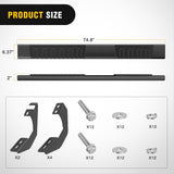 Nilight Running Boards for 2007-2021 Toyota Tundra Double Cab 2 Full-Size Door & 2 Half-Size Door 6 Inch Side Step Nerf Bars Stainless Steel Black, view 2