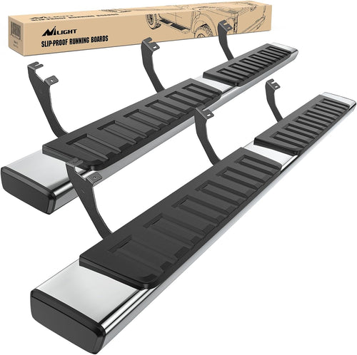 Nilight Running Boards for 2022 2023 2024 2025 Toyota Tundra Crew Max Cab 4 Full Size Doors 6 Inch Stainless Steel Bolt-on Side Step Nerf Bars