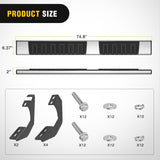 Nilight Running Boards for Toyota Tacoma 2005-2023 Double Cab | for 2 Full-Size Door & 2 Half-Size Door 6 Inch Side Step Nerf Bars Stainless Steel, view 2