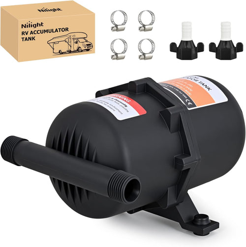 Nilight RV Accumulator Tank, 0.75L Max 125PSI Pre-Pressurized Water Accumulator Tank Control Inner Bladder with 1/2 MNPT Port Fitting Use with RV Water Pump Tank System for RV Boat Travel Trailer Home