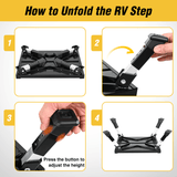 Nilight RV Black Folding Aluminum 4 Levels Adjustable Height Portable Platform Step, view 5